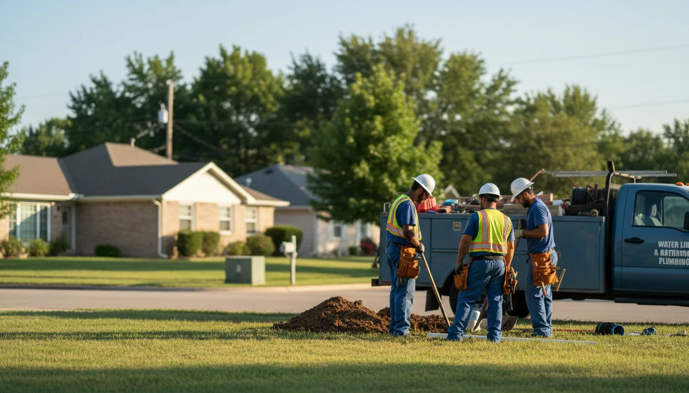 Residential water line and bathroom plumbing service in Millsap, TX